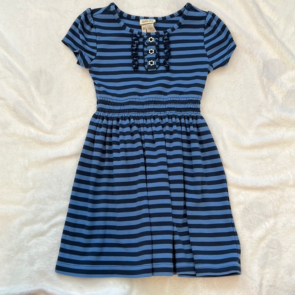 Size 6 Matilda Jane Navy Striped Lap Dress